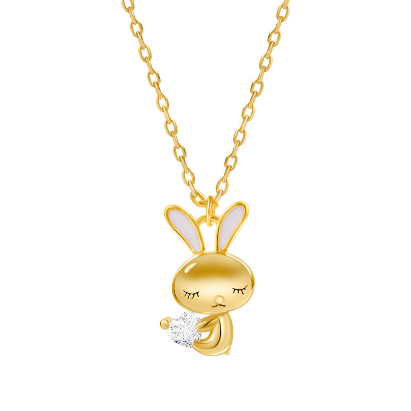 Sterling Silver Rabbit Female Necklace - WOMONA.COM