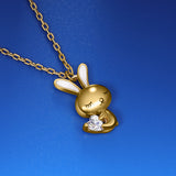 Sterling Silver Rabbit Female Necklace - WOMONA.COM