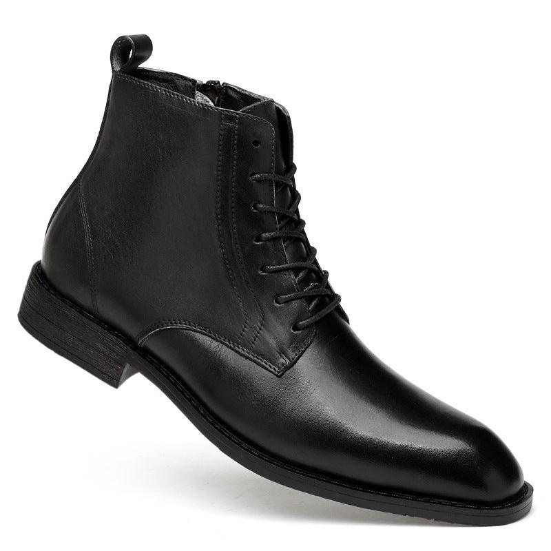 Winter Men's High-top Business Leather Shoes - WOMONA.COM