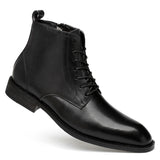 Zapatos de cuero de negocios de caña alta para hombre de invierno