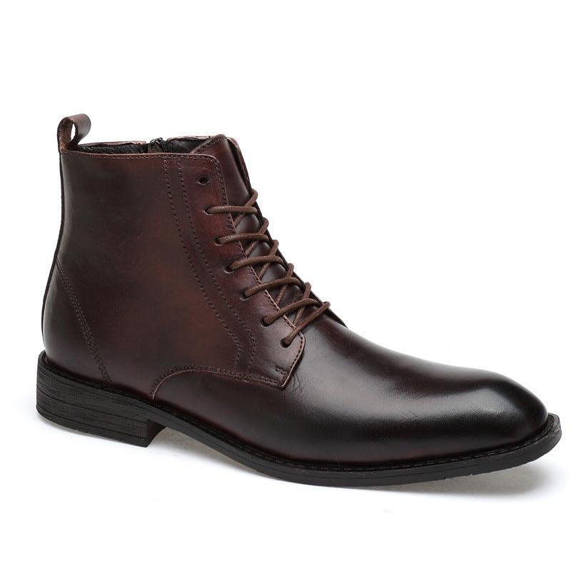 Winter Men's High-top Business Leather Shoes - WOMONA.COM