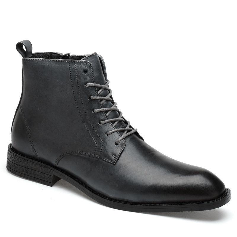 Winter Men's High-top Business Leather Shoes - WOMONA.COM