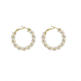 Pearl Circle High-end Exaggerated Earrings - WOMONA.COM