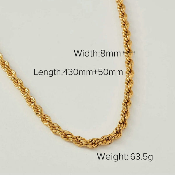 Romeo Twisted Rope Chain Necklace - WOMONA.COM