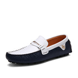 Solid Color Peas Shoes Men Casual Leather Shoes - WOMONA.COM