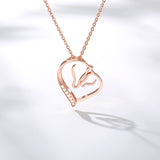 Zircon Classic Love Heart Pendant Necklace - WOMONA.COM