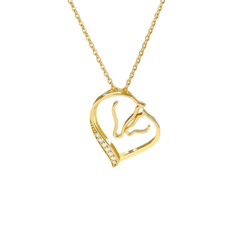 Zircon Classic Love Heart Pendant Necklace - WOMONA.COM