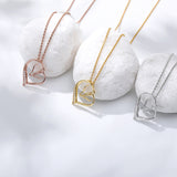 Zircon Classic Love Heart Pendant Necklace - WOMONA.COM