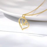 Zircon Classic Love Heart Pendant Necklace - WOMONA.COM