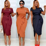 African Plus Size One Shoulder Women Dress - WOMONA.COM