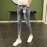 Spring And Summer New Cropped Jeans Men Korean Version - WOMONA.COM