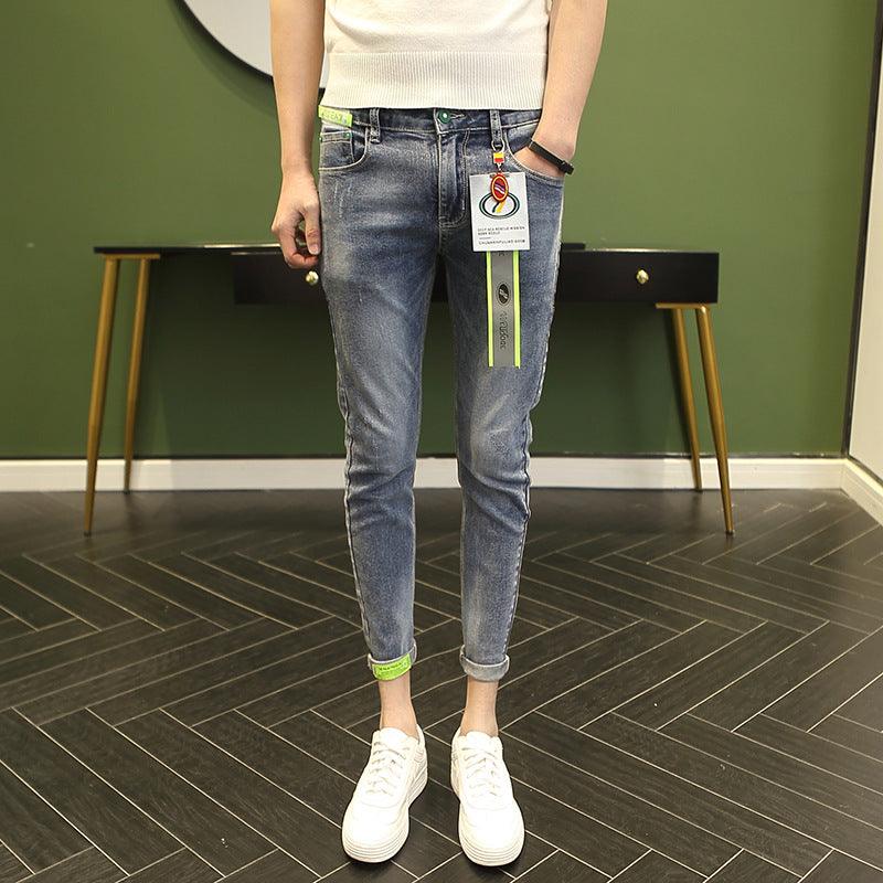 Spring And Summer New Cropped Jeans Men Korean Version - WOMONA.COM