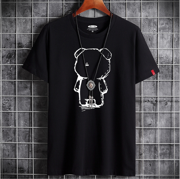 Mens Casual Bear Anime T Shirt - WOMONA.COM