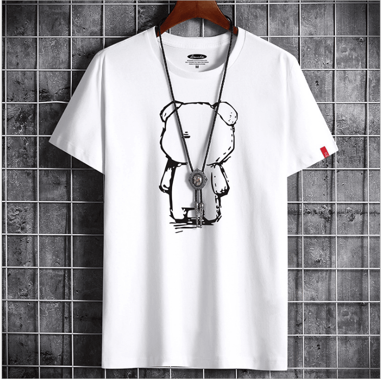 Mens Casual Bear Anime T Shirt - WOMONA.COM