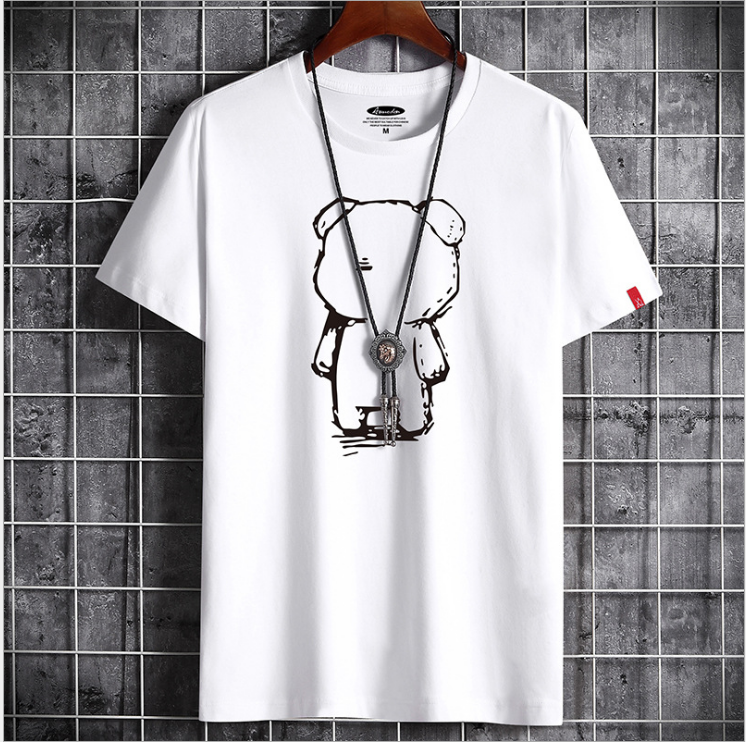 Mens Casual Bear Anime T Shirt - WOMONA.COM