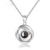 925 Sterling Silver Rose Flower Pendant Necklaces Women - WOMONA.COM