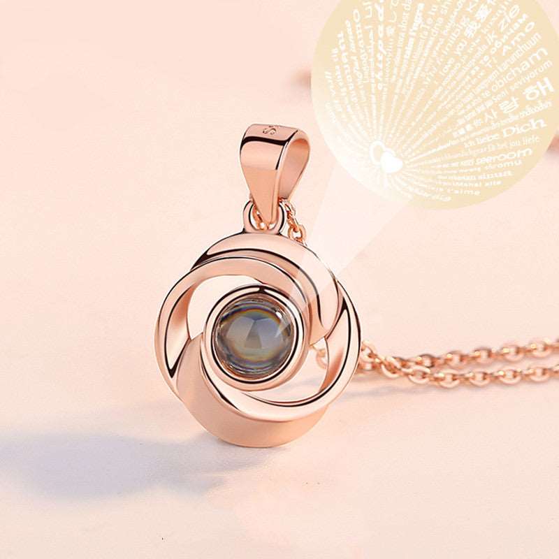 925 Sterling Silver Rose Flower Pendant Necklaces Women - WOMONA.COM