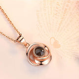 925 Sterling Silver Rose Flower Pendant Necklaces Women - WOMONA.COM