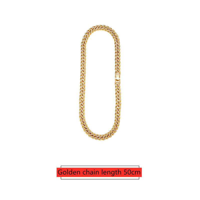 Multicolor Diamond Cuban Clavicle Necklace - WOMONA.COM