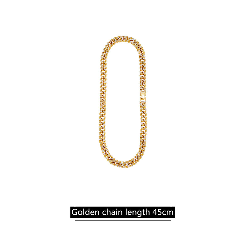 Multicolor Diamond Cuban Clavicle Necklace - WOMONA.COM