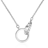 Necklace Two Ring Fashion Diamond Necklace - WOMONA.COM