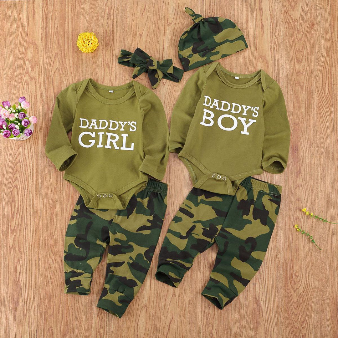 Letter Camouflage Printed Children Set - WOMONA.COM