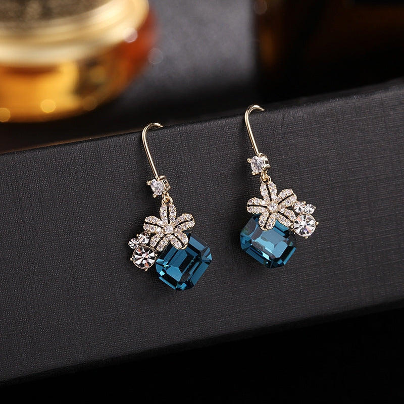 Dangler S925 Silver Needle Earings Women - WOMONA.COM