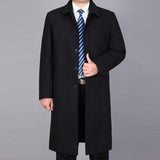 Elderly Long Over The Knee Woolen Coat