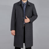 Elderly Long Over The Knee Woolen Coat