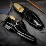 ClassicPattern Business Flat Shoes Men Designer Formal Dress - WOMONA.COM