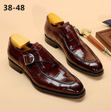 ClassicPattern Business Flat Shoes Men Designer Formal Dress - WOMONA.COM