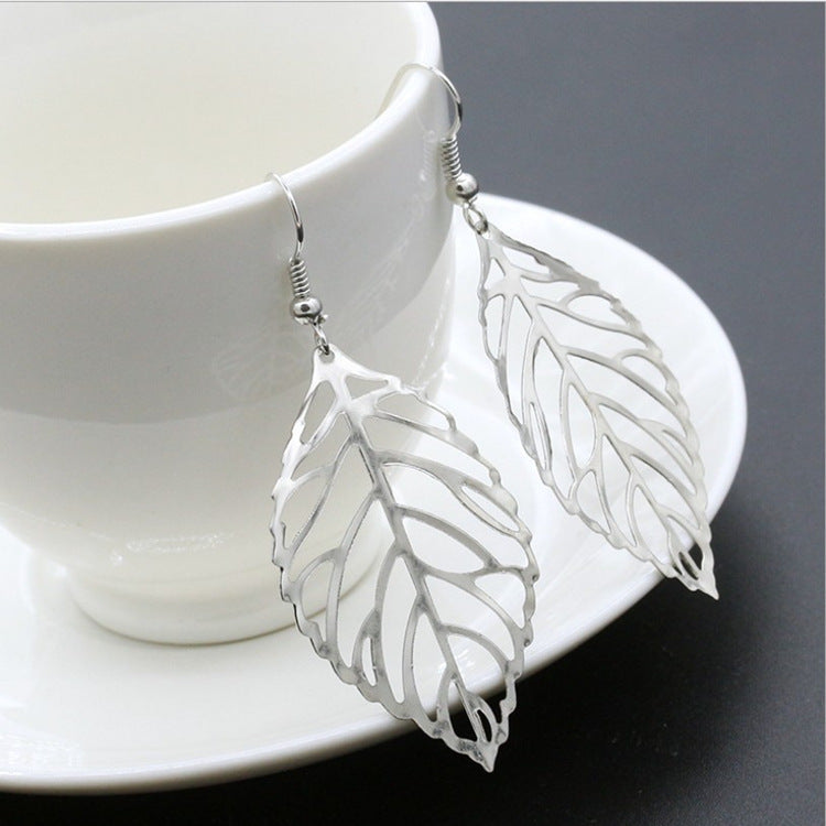 Series Metal Leaf Earrings - WOMONA.COM