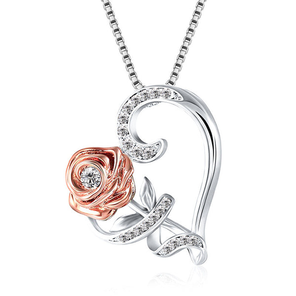 Love Rose Zircon Necklace Necklace Romance - WOMONA.COM