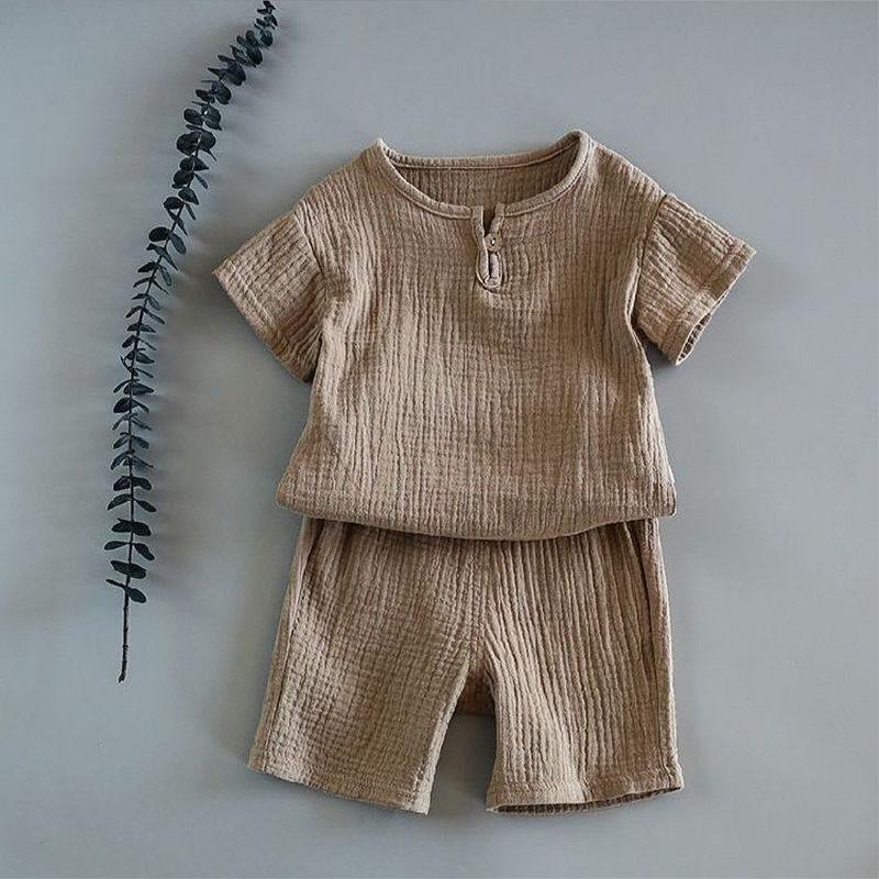 Boy And Girl Baby Short-sleeved Summer Suit - WOMONA.COM