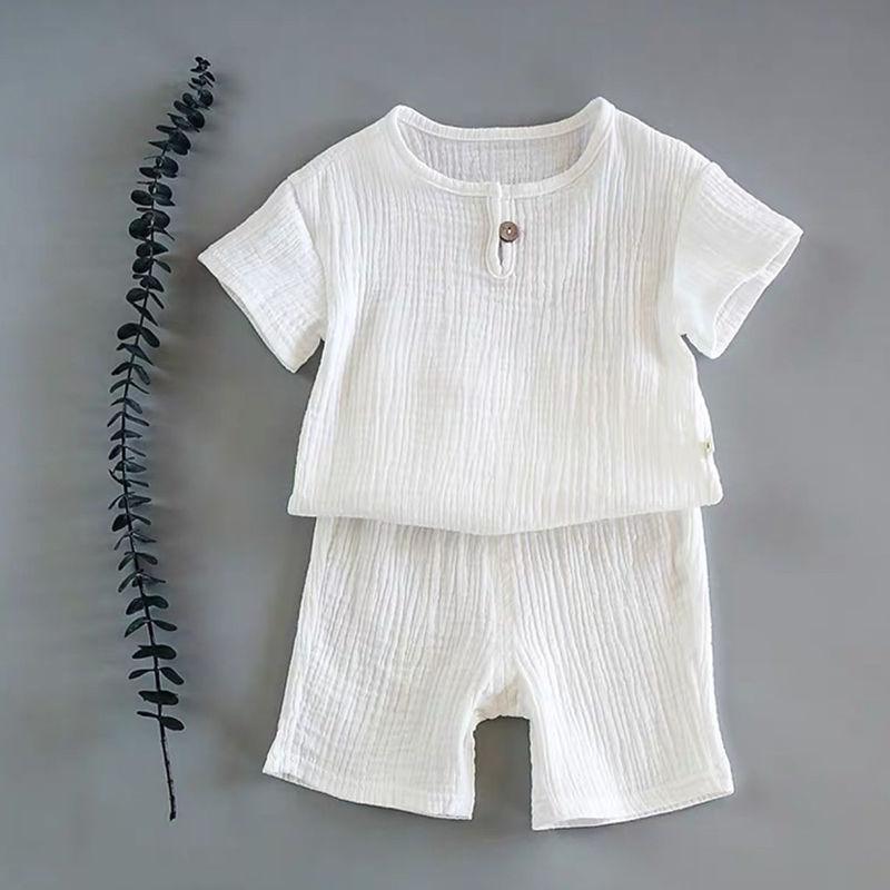 Boy And Girl Baby Short-sleeved Summer Suit - WOMONA.COM
