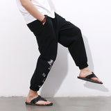 Chinese Style Cotton And Linen Nine Points Casual Pants Men - WOMONA.COM