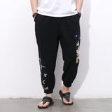 Chinese Style Cotton And Linen Nine Points Casual Pants Men - WOMONA.COM