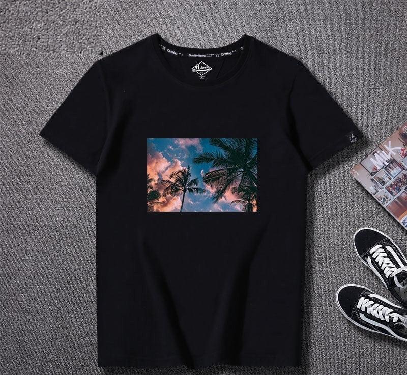 T-shirt Men''s Fashion Short Sleeve Harajuku Cotton Loose - WOMONA.COM
