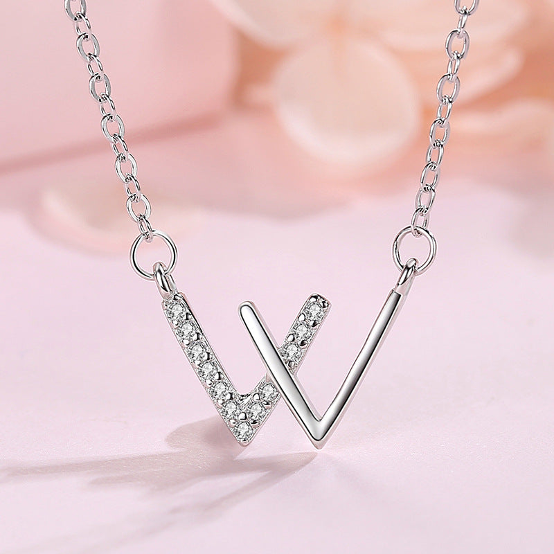 Letter W Necklace For Women - WOMONA.COM