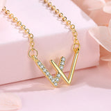 Letter W Necklace For Women - WOMONA.COM