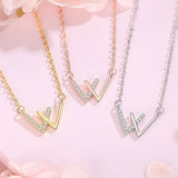 Letter W Necklace For Women - WOMONA.COM