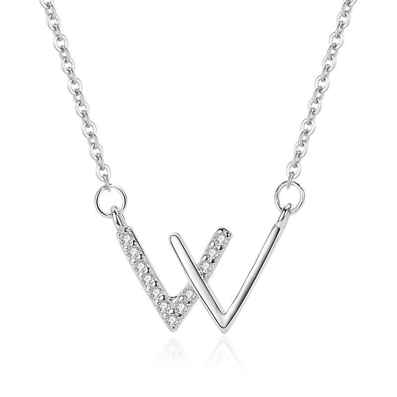 Letter W Necklace For Women - WOMONA.COM