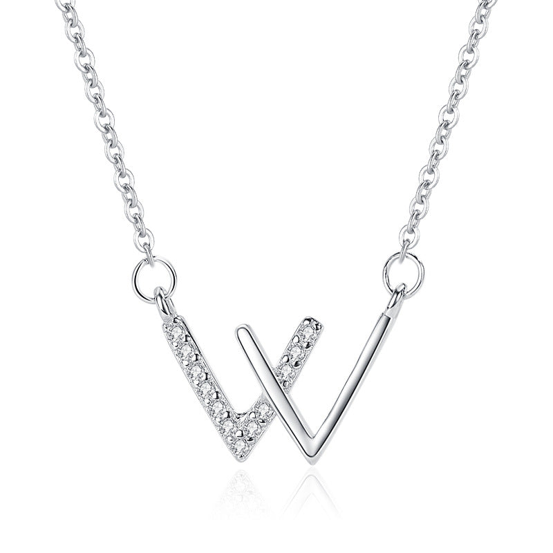 Letter W Necklace For Women - WOMONA.COM