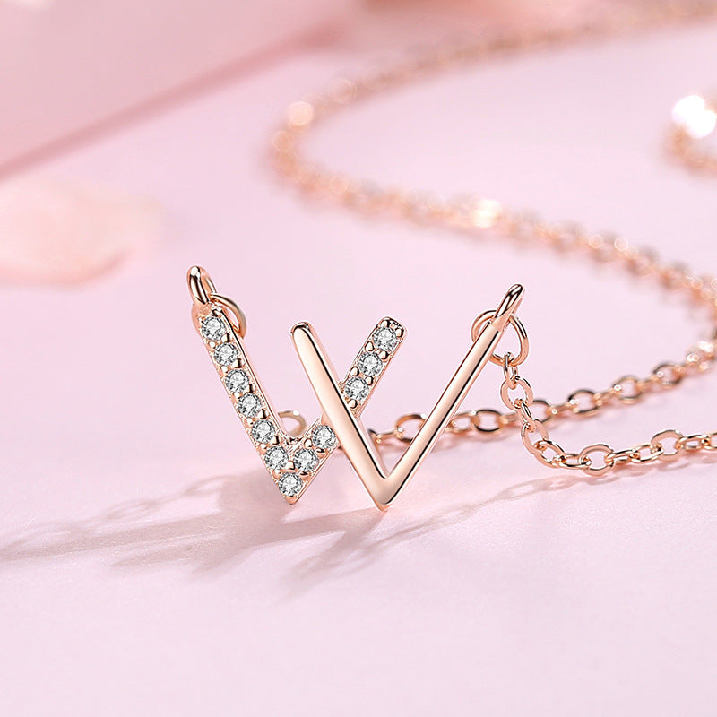 Letter W Necklace For Women - WOMONA.COM