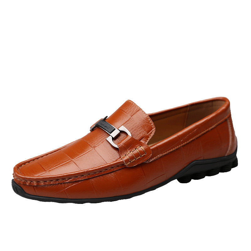 Newest Men Shoes Leather Genuine Casual Loafers Men - WOMONA.COM