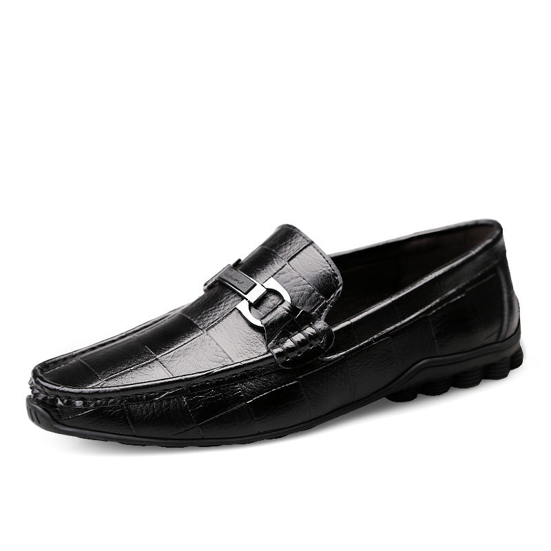 Newest Men Shoes Leather Genuine Casual Loafers Men - WOMONA.COM