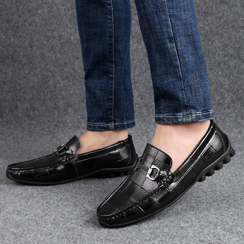 Newest Men Shoes Leather Genuine Casual Loafers Men - WOMONA.COM