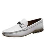 Newest Men Shoes Leather Genuine Casual Loafers Men - WOMONA.COM