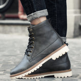 Men's leather boots British Martin boots - WOMONA.COM