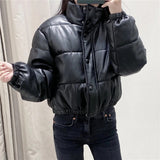 Faux leather cotton jacket - WOMONA.COM